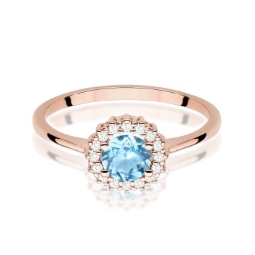 Inel Aur 14K cu Topaz Swiss 0.50 ct si Diamante Naturale 0.14 ct - Img 9