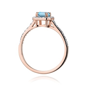 Inel Aur 14K cu Topaz Swiss 0.65 ct si Diamante Naturale 0.22 ct - Img 7