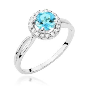 Inel Aur 14K cu Topaz Swiss 0.80 ct si Diamante Naturale 0.08 ct - Img 9