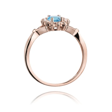 Inel Aur 14K cu Topaz Swiss 0.90 ct si Diamante Naturale 0.12 ct - Img 11