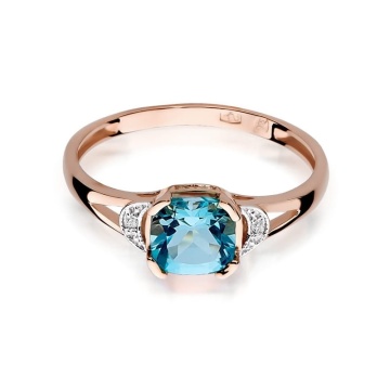Inel Aur 14K cu Topaz Swiss 1.10 ct si Diamante Naturale 0.01 ct - Img 9