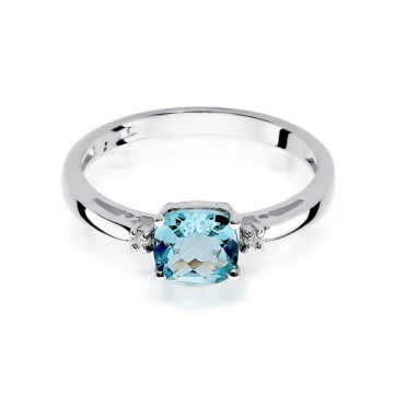 Inel Aur 14K cu Topaz Swiss 1.10 ct si Diamante Naturale 0.03 ct - Img 6