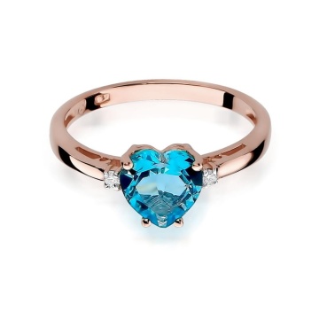 Inel Aur 14K cu Topaz Swiss 1.20 ct si Diamante Naturale 0.03 ct - Img 9