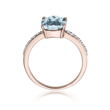 Inel Aur 14K cu Topaz Swiss 2.00 ct si Diamante Naturale 0.07 ct - Img 8