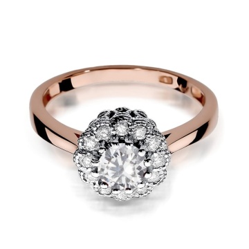 Inel Aur 14K cu White Sapphire 0.60 ct si Diamante Naturale 0.17 ct - Img 6