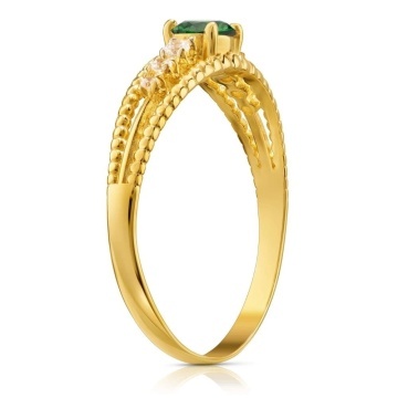 Inel Aur 8K cu Zirconiu Verde – Eleganță Atemporală - Img 2