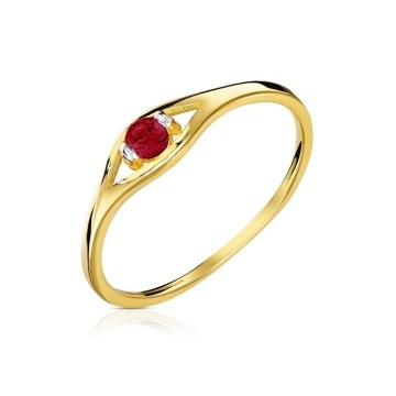 Inel Aur 8K Rubin Cubic Zirconia - Eleganță Clasic - Img 4
