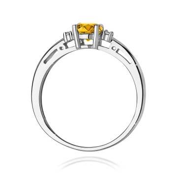 Inel Aur 9K cu Citrin 0.50 ct si Diamante Naturale 0.03 ct - Img 7