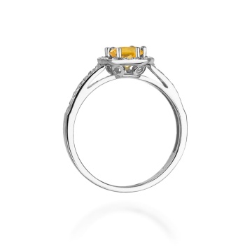 Inel Aur 9K cu Citrin 0.50 ct si Diamante Naturale 0.20 ct - Img 7