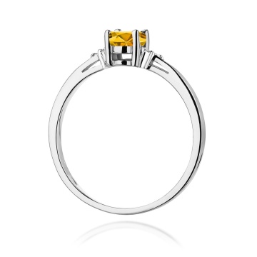 Inel Aur 9K cu Citrin 0.60 ct si Diamante Naturale 0.05 ct - Img 7
