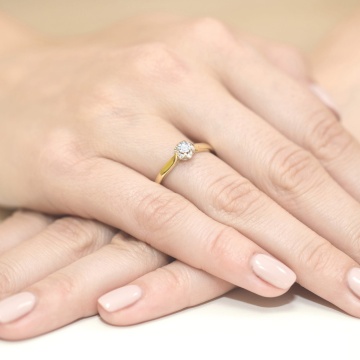 Inel Aur 9K cu Diamant de Laborator 0.15 ct - Img 4