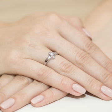 Inel Aur 9K cu Diamant Natural 0.12 ct - Img 8