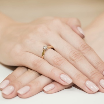 Inel Aur 9K cu Diamant Natural 0.23 ct - Img 4
