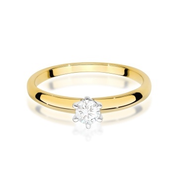 Inel Aur 9K cu Diamant Natural 0.25 ct - Img 2