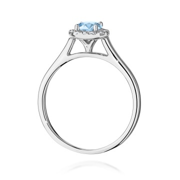 Inel Aur 9K cu Diamante Albastre de Laborator 0.62 ct - Img 7