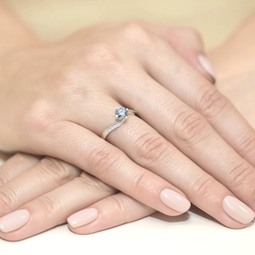 Inel Aur 9K cu Diamante de Laborator 0.55 ct - Img 8