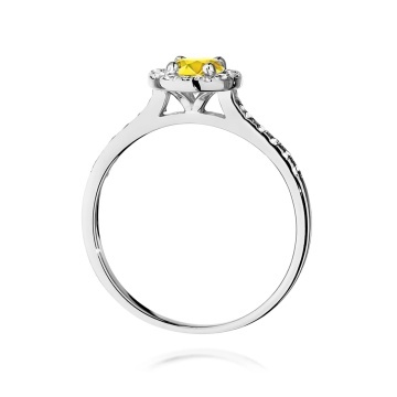 Inel Aur 9K cu Diamante Galbene de Laborator 0.74 ct - Img 7