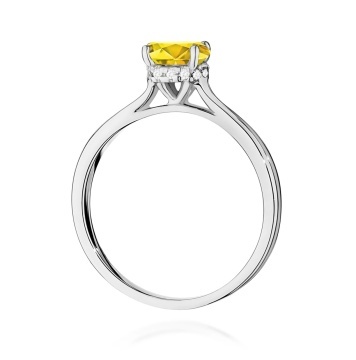 Inel Aur 9K cu Diamante Galbene de Laborator 1.07 ct - Img 7