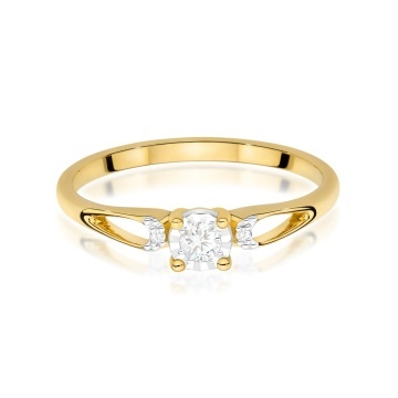 Inel Aur 9K cu Diamante Naturale 0.09 ct - Img 2