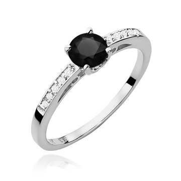 Inel Aur 9K cu Diamante Naturale Albe si Negre 0.55 ct - Img 5