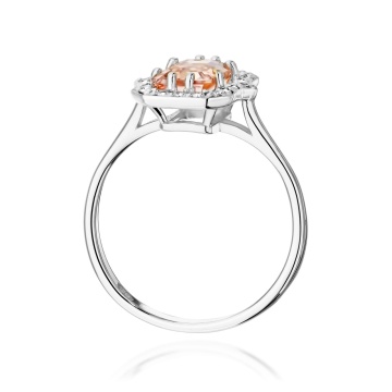 Inel Aur 9K cu Morganit 1.00 ct si Diamante Naturale 0.17 ct - Img 8