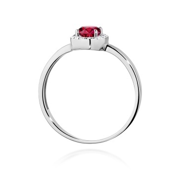 Inel Aur 9K cu Rubin 0.60 ct si Diamante Naturale 0.08 ct - Img 7