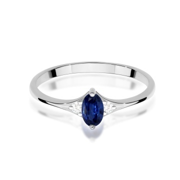 Inel Aur 9K cu Safir 0.30 ct si Diamante Naturale 0.04 ct - Img 6