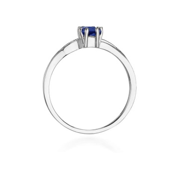 Inel Aur 9K cu Safir 0.60 ct si Diamante Naturale 0.03 ct - Img 7