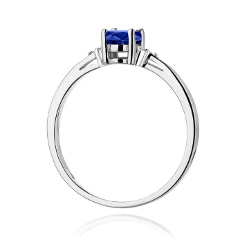 Inel Aur 9K cu Safir 0.70 ct si Diamante Naturale 0.05 ct - Img 7