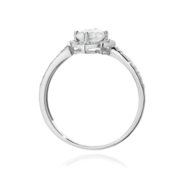 Inel Aur 9K cu Safir Alb 0.60 ct si Diamante Naturale 0.13 ct - Img 7