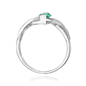 Inel Aur 9K cu Smarald 0.40 ct si Diamante Naturale 0.05 ct - Img 7