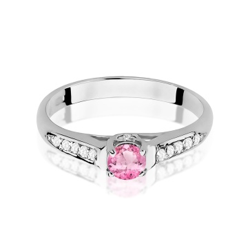 Inel Aur 9K cu Topaz Roz 0.30 ct si Diamante Naturale 0.10 ct - Img 6