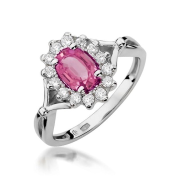 Inel Aur 9K cu Topaz Roz 0.50 ct si Diamante Naturale 0.28 ct - Img 5