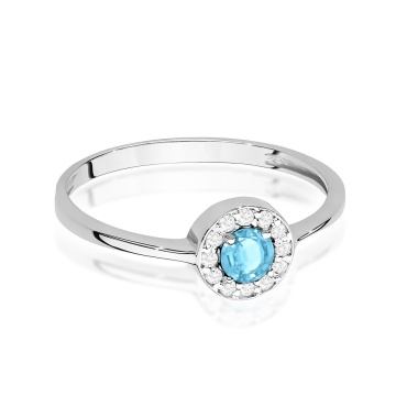 Inel Aur 9K cu Topaz Swiss 0.25 ct si Diamante Naturale 0.10 ct - Img 6