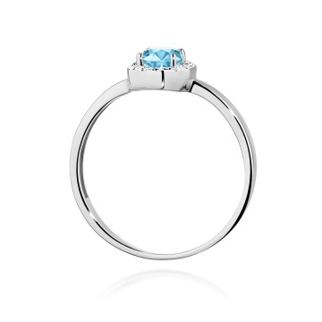 Inel Aur 9K cu Topaz Swiss 0.50 ct si Diamante Naturale 0.08 ct - Img 7