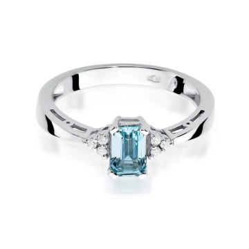 Inel Aur 9K cu Topaz Swiss 0.65 ct si Diamante Naturale 0.03 ct - Img 6