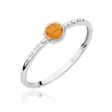 Inel Aur 9K cu Yellow Tourmaline 0.30 ct si Diamante Naturale 0.03 ct - Img 5