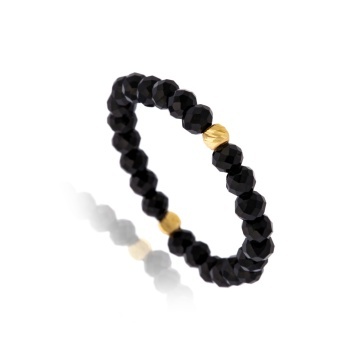 Inel cu cristale si bila de 2.5mm din AUR 14K - Img 3