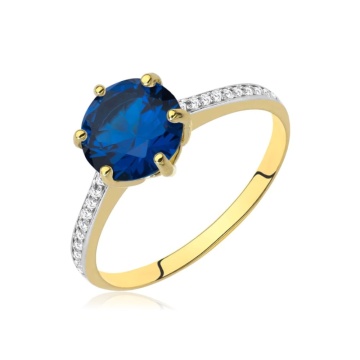 Inel de logodnă din Aur 8K cu zirconiu cubic în formă de safir. 3.1573ff - Img 6