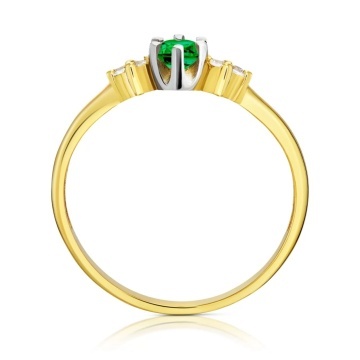 Inel de logodnă din aur cu zirconiu cubic de smarald. 333 3.1556z - Img 2
