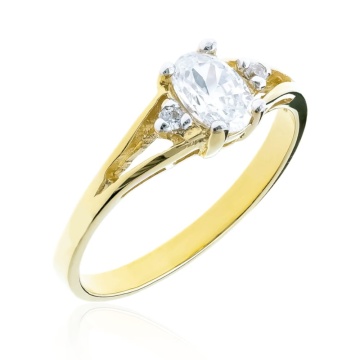 Inel Elegant Aur 8K cu Zirconii - Design Clasic - Img 6