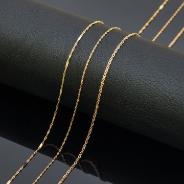 Lanț Aur 14K Împletitură Singapore Diamantată 42 cm - Img 2