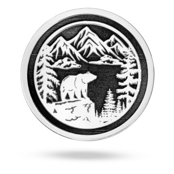 Moneda Forest Edge din Argint 2.5cm - Gravura 3D - Fata/ Verso - Img 2