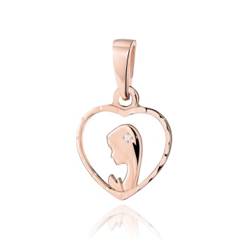 Pandantiv Aur 14K cu Diamant Natural 0.01 ct - Img 3