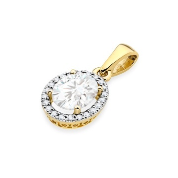 Pandantiv Aur 14K cu Diamante de Laborator 2.11 ct - Img 2