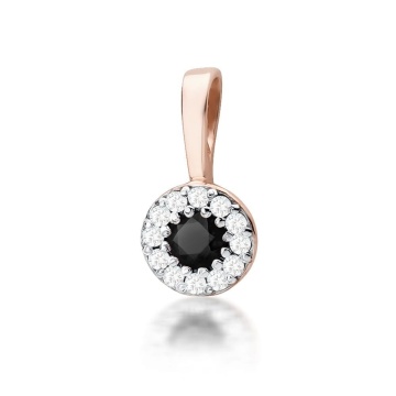 Pandantiv Aur 14K cu Diamante Naturale Albe si Negre 0.22 ct - Img 3