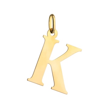 Pandantiv Aur 14K cu Litera K, 24x17 mm - Img 3