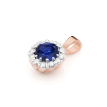 Pandantiv Aur 14K cu Safir 0.50 ct si Diamante Naturale 0.10 ct - Img 4