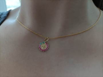 Pandantiv Aur 14k cu Soare Zambitor - Img 2