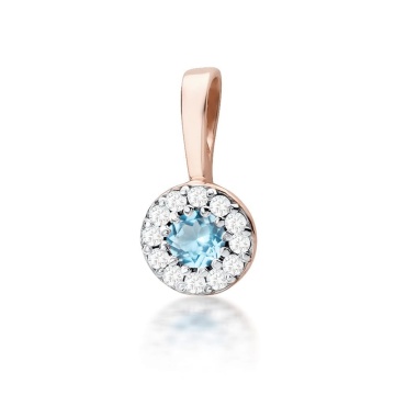 Pandantiv Aur 14K cu Topaz Swiss 0.15 ct si Diamante Naturale 0.10 ct - Img 3